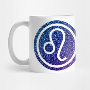 Blue Purple Glitter Zodiac - Leo Mug